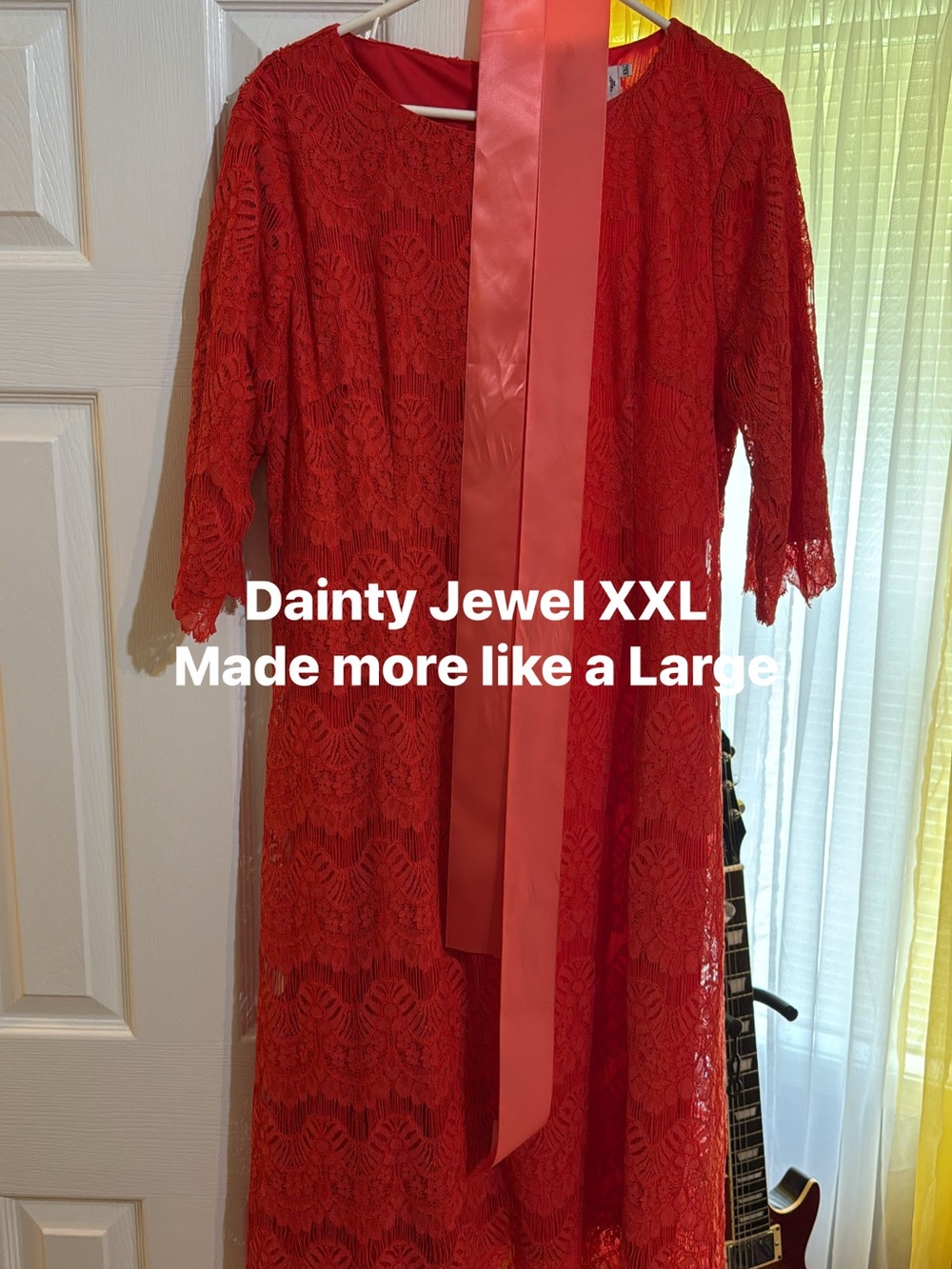 Dainty Jewells Red Lace Midi Dress